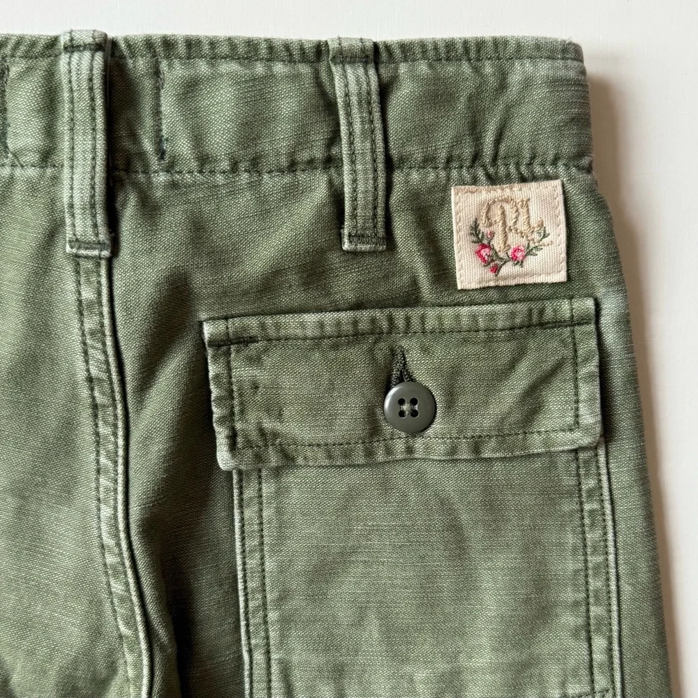 Ralph Lauren Girls Embroidered Cotton Satin Carpenter Pant - Size 3